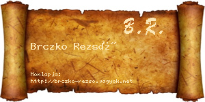 Brczko Rezső névjegykártya